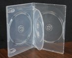 Quad Crystal Clear Standard Size 4 DVD Case Box 14mm Four Discs Holder W Flap