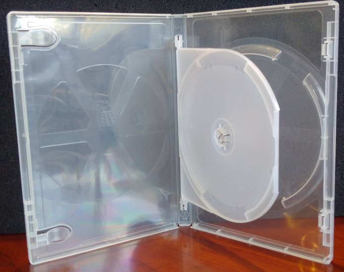 Viva Elite 14mm DVD Case Super Clear Double 2 Discs Tray Eco-Box Solid - Click Image to Close