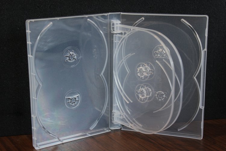 New Premium Clear Multi Eight Tray DVD Case Box 22mm 8 Discs Holder With Flap - Click Image to Close