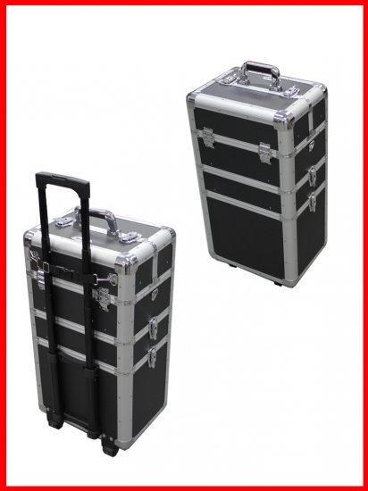 Professional Rolling Makeup Case Black - Click Image to Close