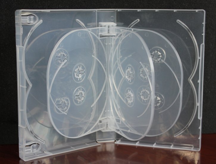 Crystal Clear Multi Ten Tray DVD Case Box 33mm 10 Discs Holder W Flap Premium Quality - Click Image to Close