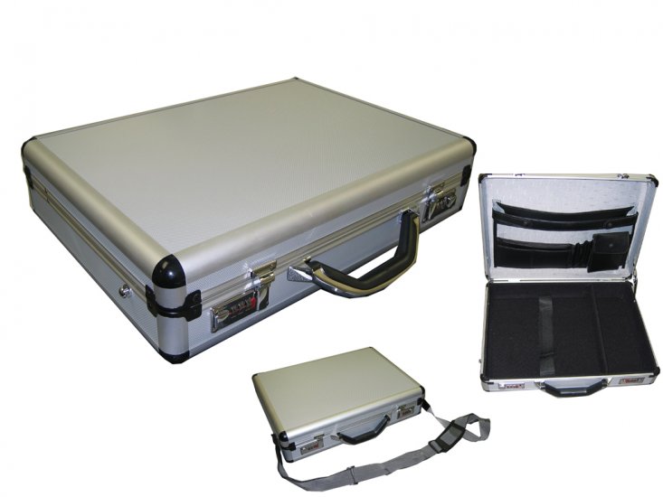 Silver Aluminum Laptop Breif Case for 15-17" Notebook - Click Image to Close