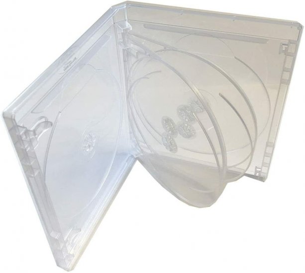 New 10 Clear MegaDisc 15mm Blu-ray Replacement Case Holds 6 Discs (6 Tray) box Free Shipping - Click Image to Close