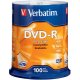 100 Pk New Verbatim 16x DVD-R Media Disk 4.7GB 120MIN Blank Recordable DVD 95102 Free Shipping
