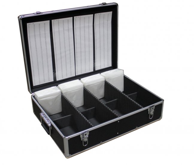 New MegaDisc 1000 Mess-Free Aluminum CD DVD Storage Case Holder Box Black W Removable Trolley Free Shipping - Click Image to Close