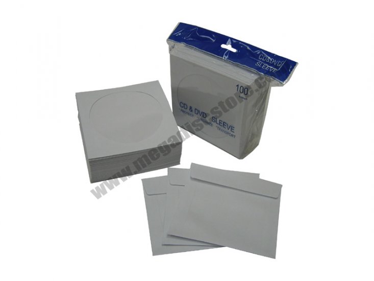 CD/DVD Paper Sleeves White - Click Image to Close
