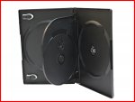 14MM DVD CASE 4-IN-1 BLACK WITH FLAP PREMIUM QUAD BOX HOLDER 4 DISCS MEGADISC BRAND