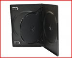 14MM DVD CASE 3-IN-1 BLACK WITH FLAP PREMIUM TRIPLE 3 TRAY BOX HOLDER MEGADISC BRAND
