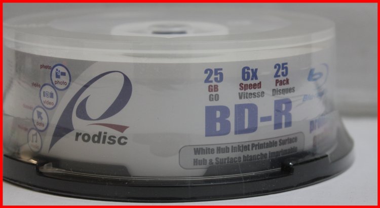 New 25 Pk Rodisc White Inkjet Hub Printable 6x Blu-Ray BD-R Blank Media 25GB Free Shipping - Click Image to Close