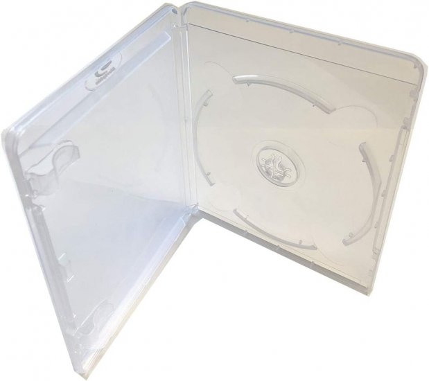 11mm MegaDisc Clear Blu-Ray Case With Logo Single Disc Box Premium Quality - Click Image to Close