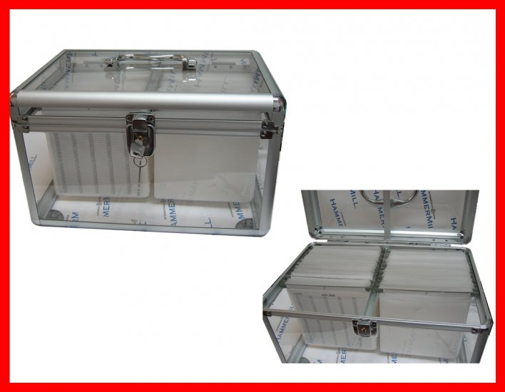 200 CD DVD TRANSPARENT ALUMINUM STORAGE CASE ORGANIZER WITH SLEEVE HOLD 200 DISC FREE SHIPPING - Click Image to Close