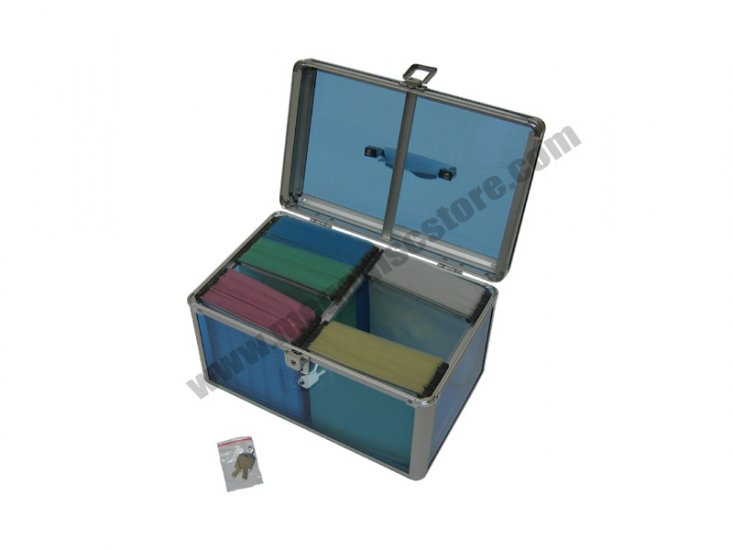 200 CD/DVD See-Thru Chest Blue - Click Image to Close