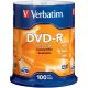 100 Pk New Verbatim 16x DVD-R Media Disk 4.7GB 120MIN Blank Recordable Silver Surface