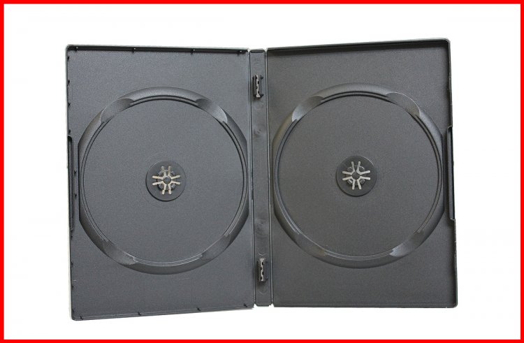 New MegaDisc Premium Black 2 Disc DVD Case Box Holder 14mm Standard Size Double Free Shipping - Click Image to Close
