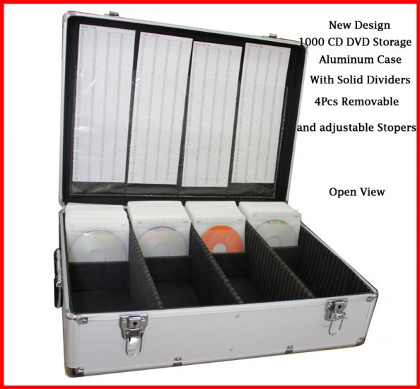 New MegaDisc 1000 CD DVD Silver Aluminum Media Storage Case Mess-Free Holder Box with Sleeves Free Shipping - Click Image to Close
