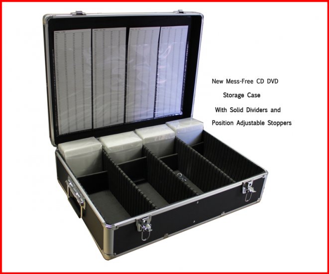 New MegaDisc 1000 CD DVD Black Aluminum Media Storage Case Mess-Free Holder Box with Sleeves Free Shipping - Click Image to Close