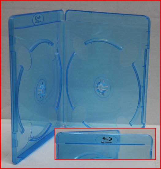 11mm MegaDisc Blu-Ray Case With Logo Double Discs Box Premium Quality 2 Discs Holder - Click Image to Close