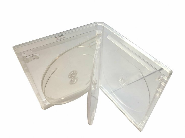 New Clear 25 MegaDisc 15mm Blu-ray Replacement Case Holds 5 Discs (5 Tray) box Free Shipping - Click Image to Close