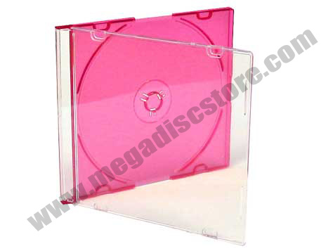 5.2mm Slim CD Jewel Case Single Disc Red Transparent 50 Pcs Pack Free Shipping - Click Image to Close