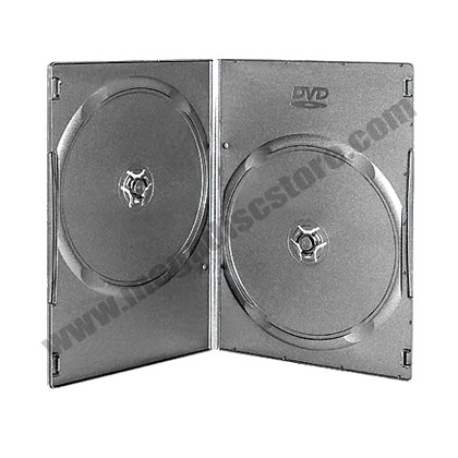 7mm Slim Line DVD Case Double 2 Discs Holder Black 100 Pk - Click Image to Close