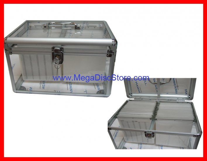New MegaDisc 200 CD DVD TRANSPARENT ALUMINUM STORAGE CASE ORGANIZER WITH SLEEVE HOLD 200 DISC FREE SHIPPING - Click Image to Close