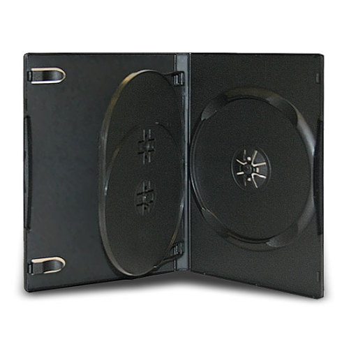 14MM DVD CASE 3-IN-1 WITH TRAY BLACK 20pcs/pack - Click Image to Close