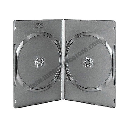 9mm Slim DVD Case Double 2 Discs Holder Black 100 Pk - Click Image to Close
