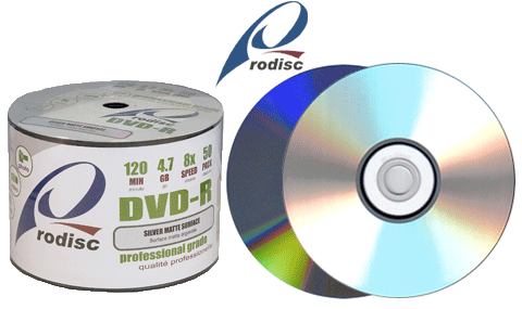 Rodisc DVD-R 8x Silver Matt 50 Pack - Click Image to Close