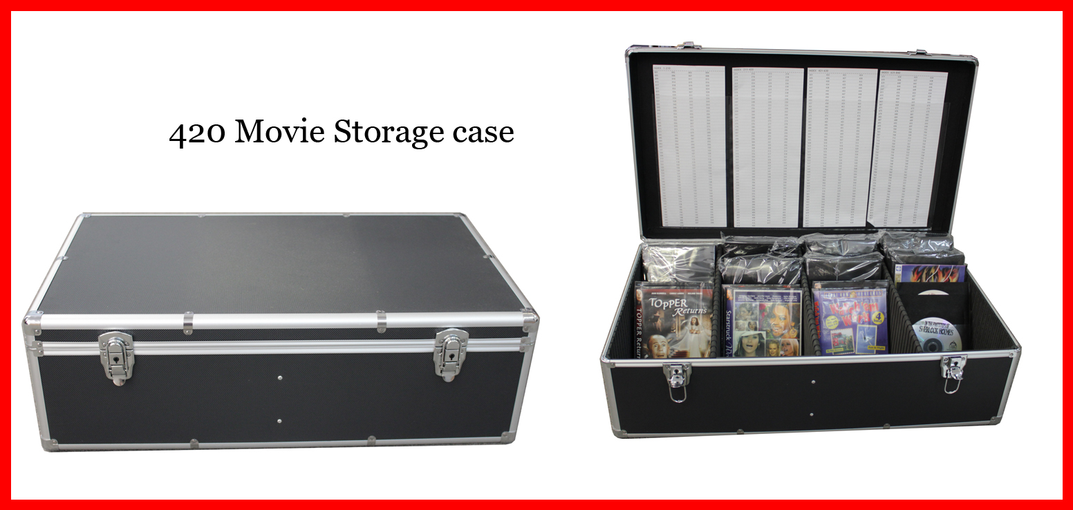 New MegaDisc Aluminum 840 Discs Movie Storage case DVD Blu-Ray Mess Free Black w Sleeves Free Shipping - Click Image to Close