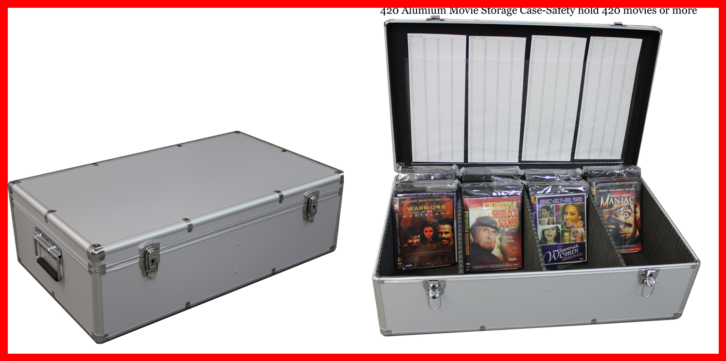 New MegaDisc Aluminum 840 Discs Movie Storage case DVD Blu-Ray Mess Free Silver w Sleeves Free Shipping - Click Image to Close