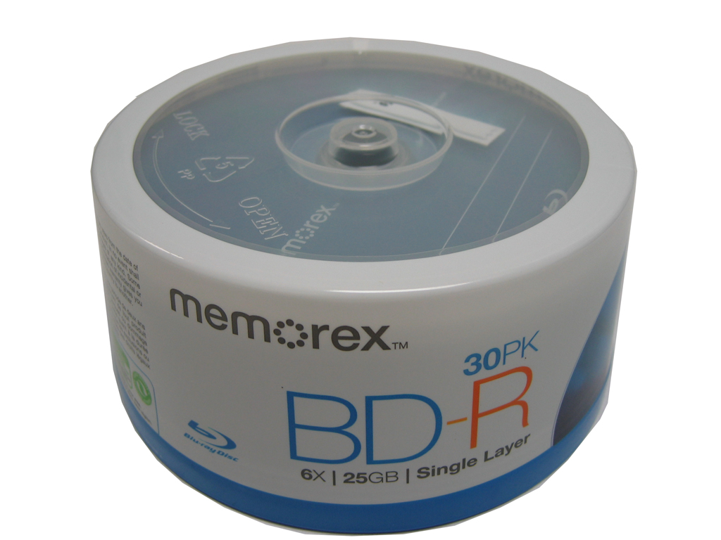 Memorex 30 Pk BD-R 6X 25GB Single Layer Blu-Ray Disc Blue - Click Image to Close