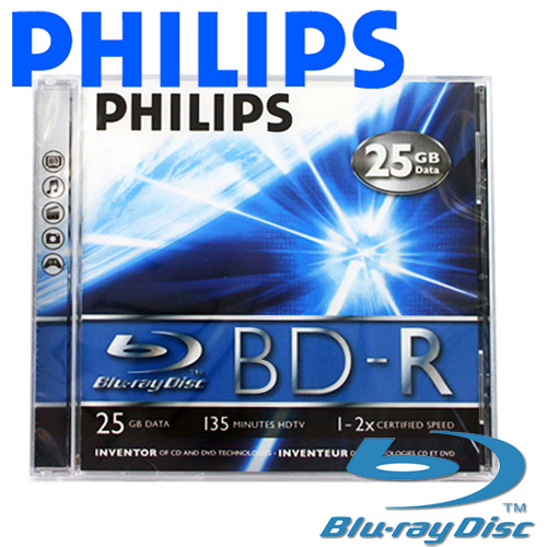Philips Blu-ray (BD-R) 2x 25GB Jewel Case - Click Image to Close