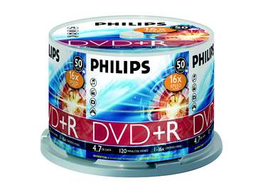Philips DVD+R 16x 4.7GB Silver Lacquer 50 Pack - Click Image to Close