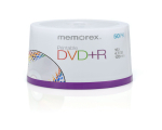 50 Pk Memorex16x White Inkjet Printable Blank DVD+R Media 4.7G 120 Min Cake Box