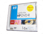 HP DVD-R LightScribe mv1.2 16x, 4.7GB, 10-pack jewel case