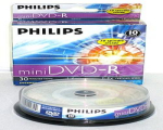 Philips 4x mini DVD-R 1.4GB 30min 10 Discs Spindle