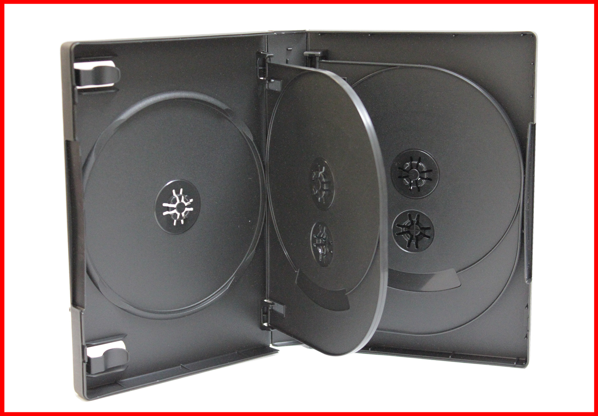 27mm Full Size 8 Tray Multi DVD Case Black Eight Discs Holder Box - Click Image to Close