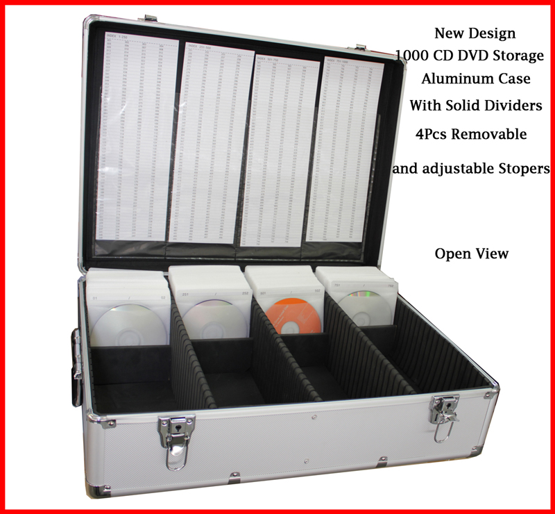 New MegaDisc 1000 CD DVD Silver Aluminum Media Storage Case Mess-Free Holder Box with Sleeves - Click Image to Close